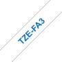 Fita Etiqueta Têxtil BROTHER TZE-FA3 Azul/Branco (12mmx 3 metros) 